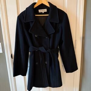 Jason Kole women’s peacoat-style jacket in black, size M EUC 100% wool